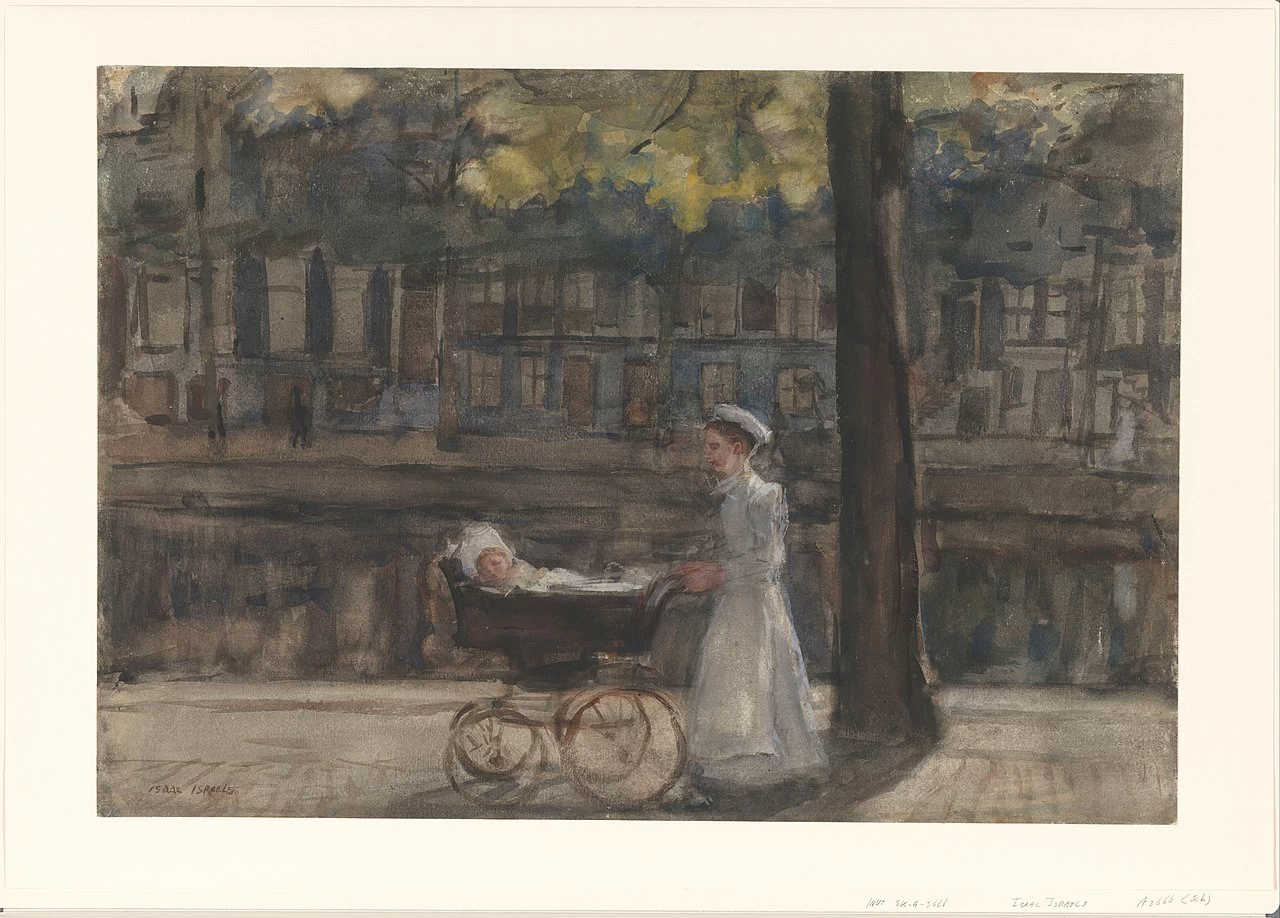 Isaac Israëls - Cameriera con carrozzina sul Keizersgracht